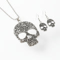 Skull Earrings and Pendant Necklace