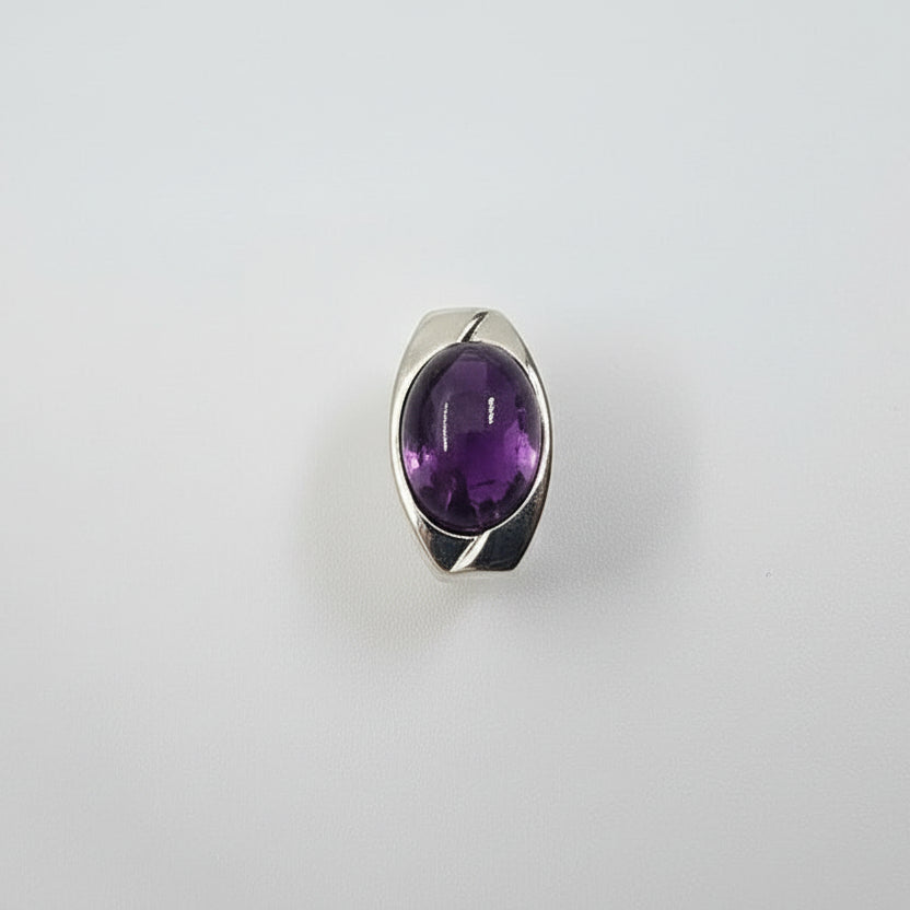 Amethyst Cabochon Silver Ring