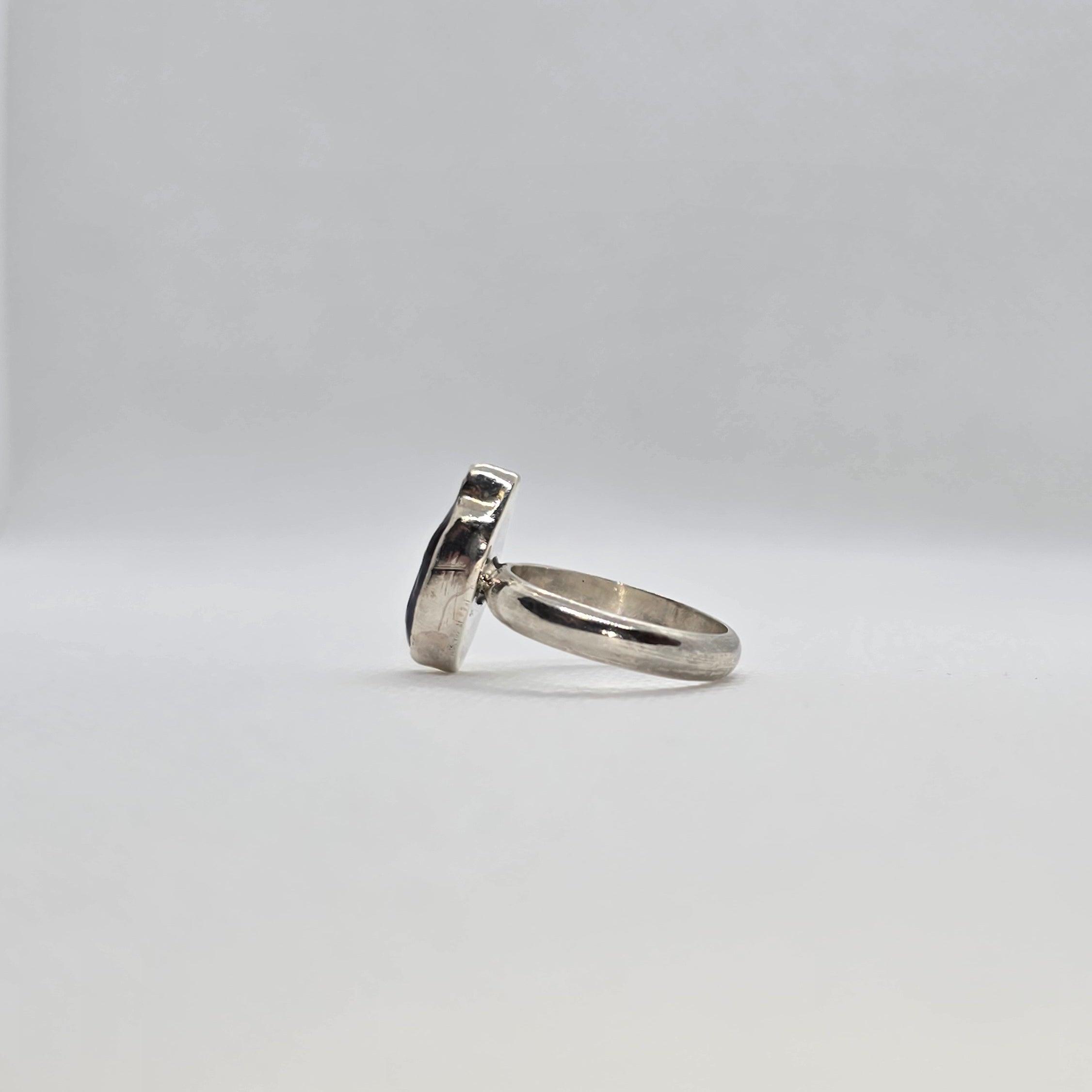 Freshwater Natural Pearl Black Silver Ring