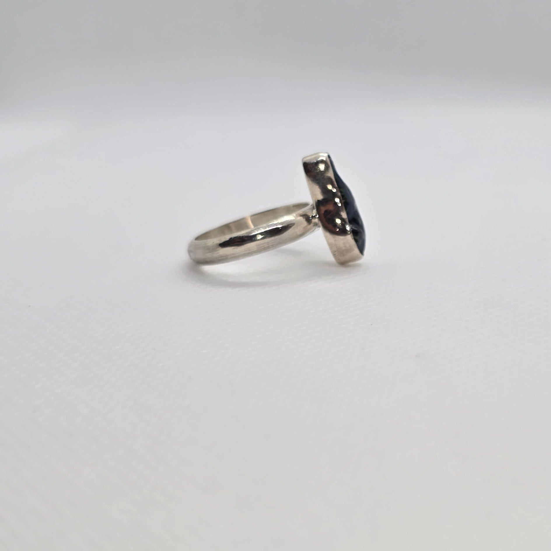 Freshwater Natural Pearl Black Silver Ring
