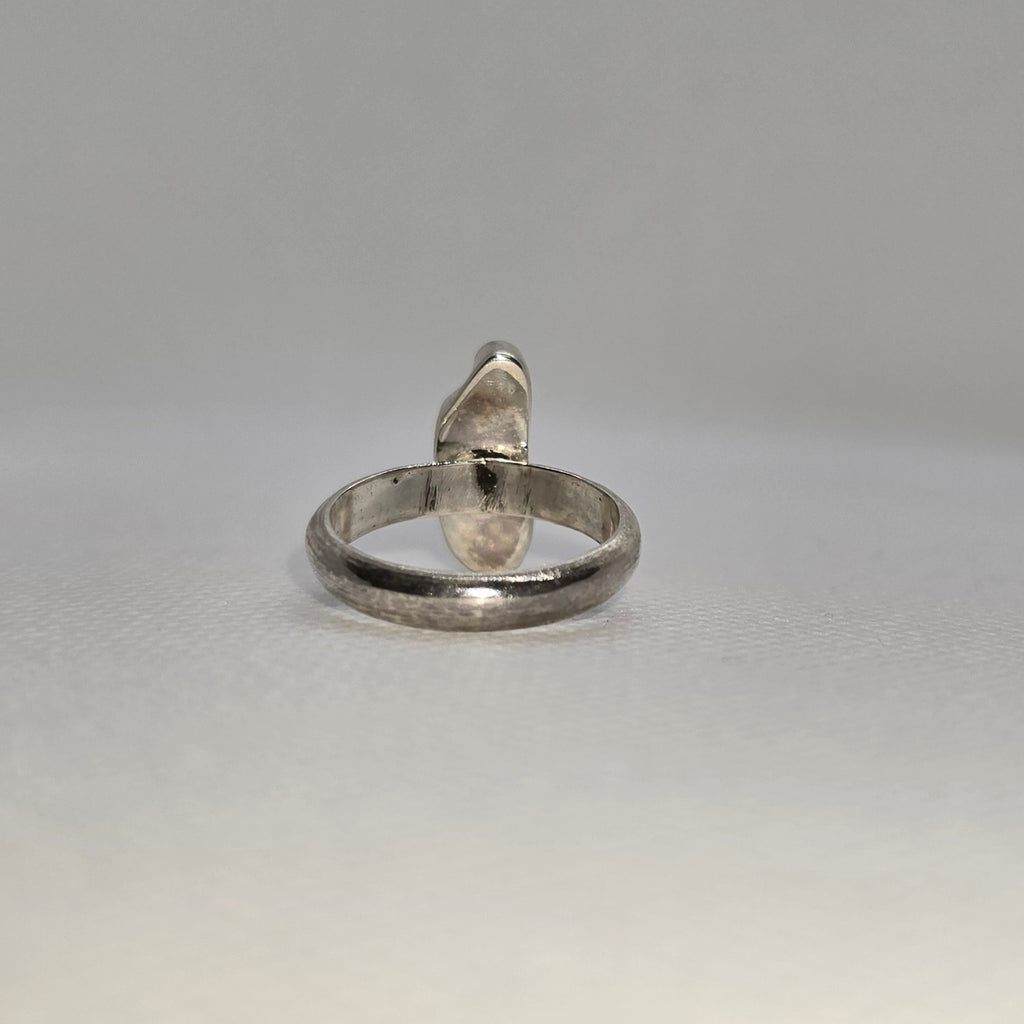 Freshwater Natural Pearl Black Silver Ring