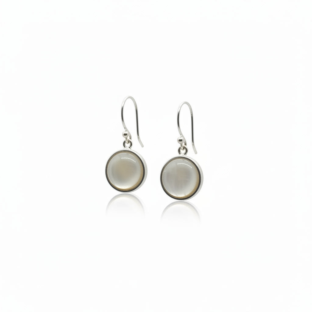 Shell and Pearl Silver Earrings