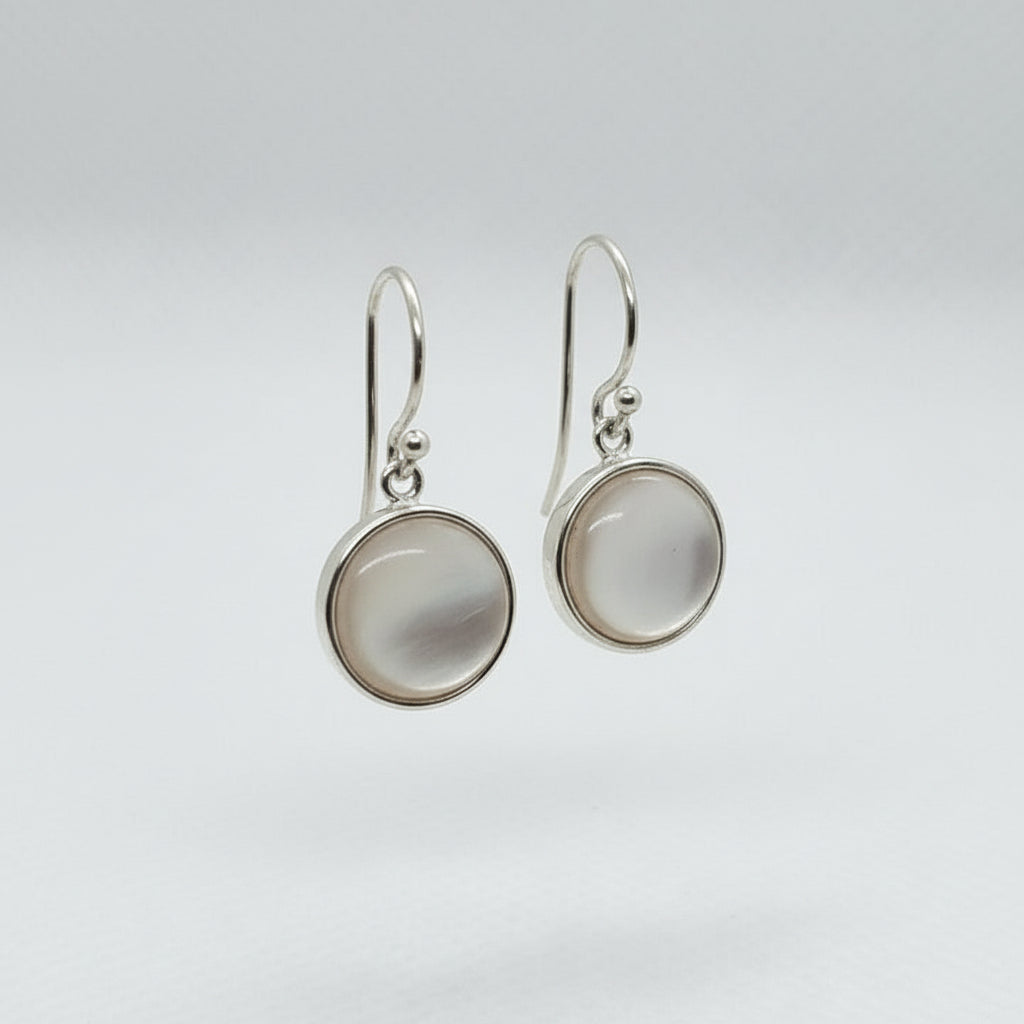 Shell and Pearl Silver Earrings