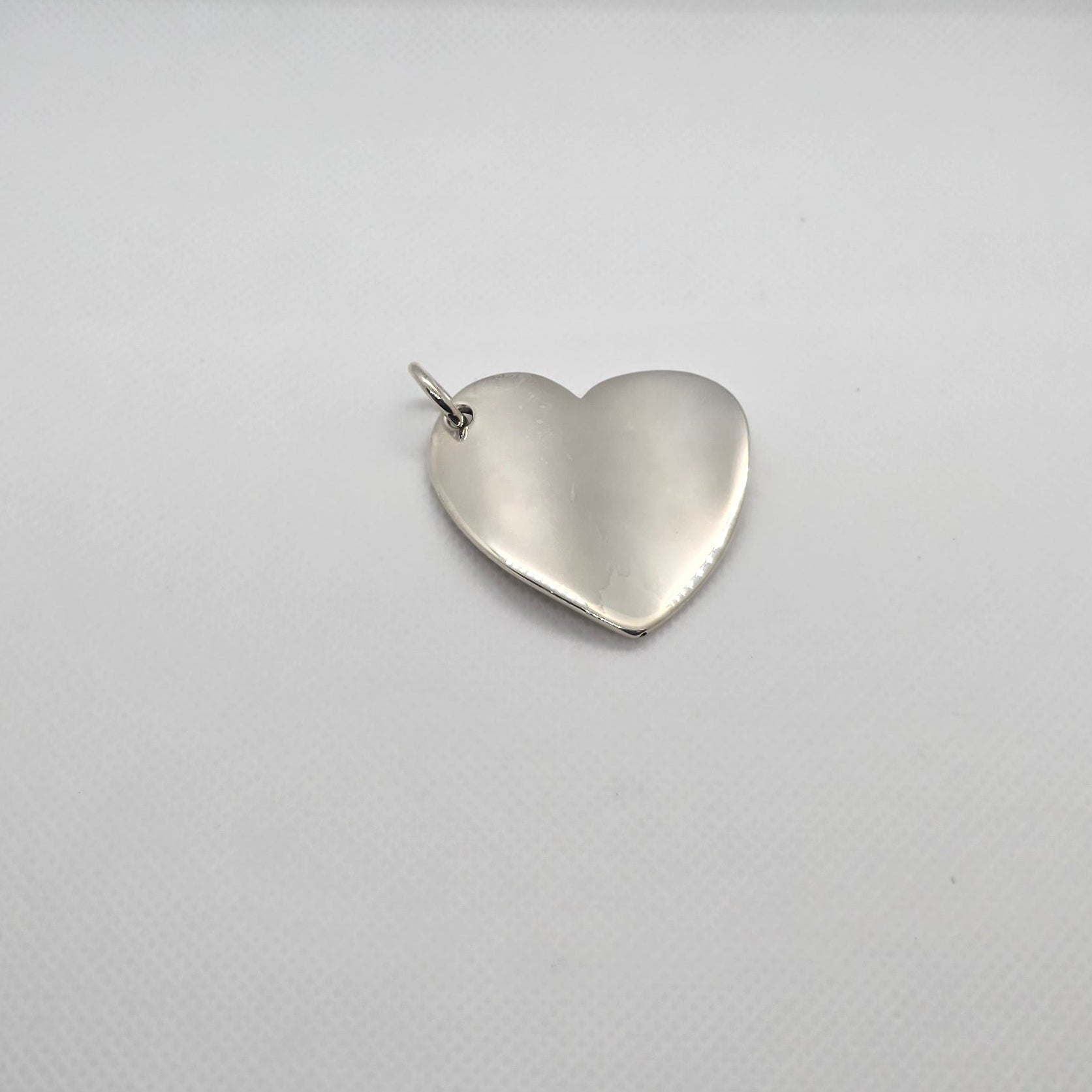 Heart Plain Plate Silver Pendant