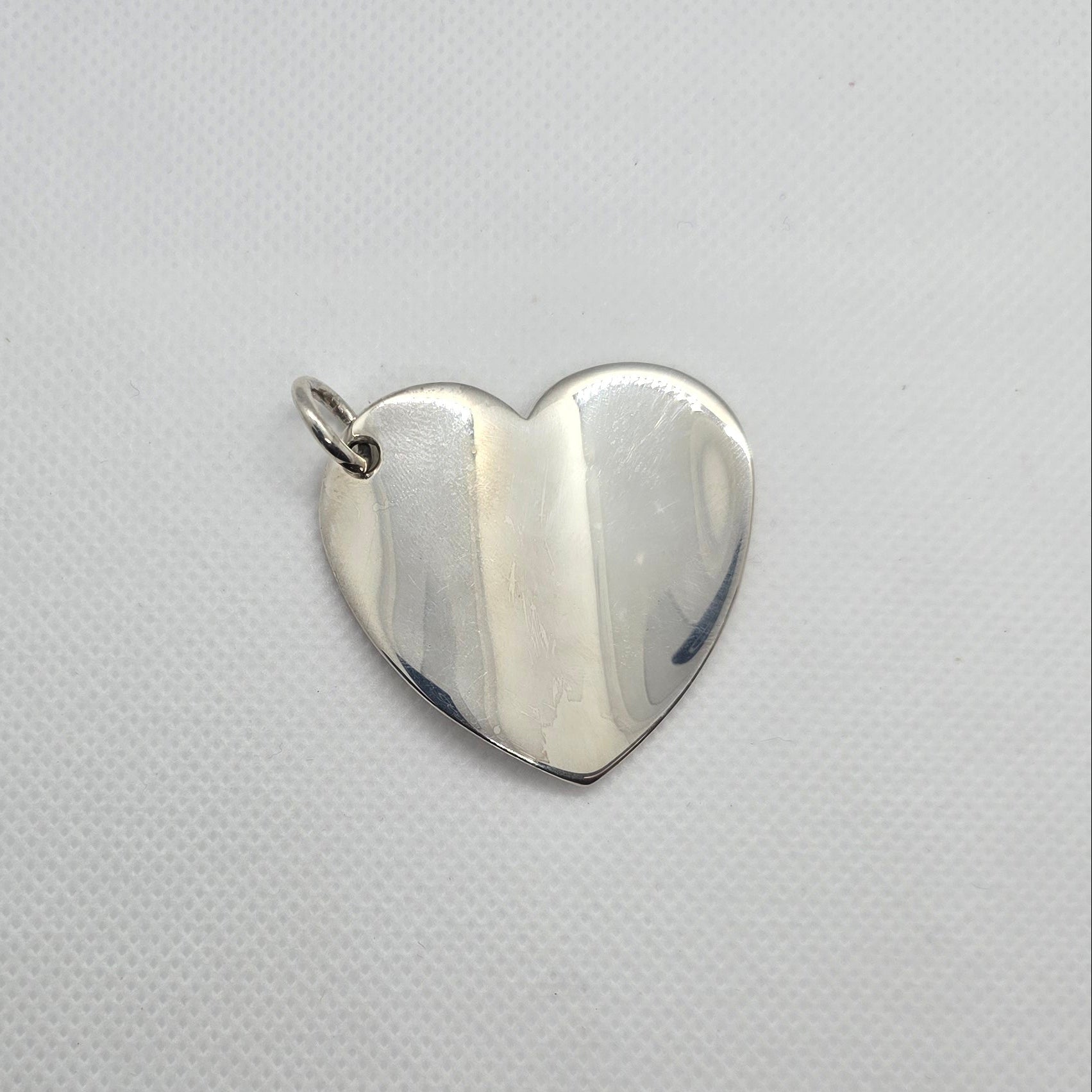 Heart Plain Plate Silver Pendant