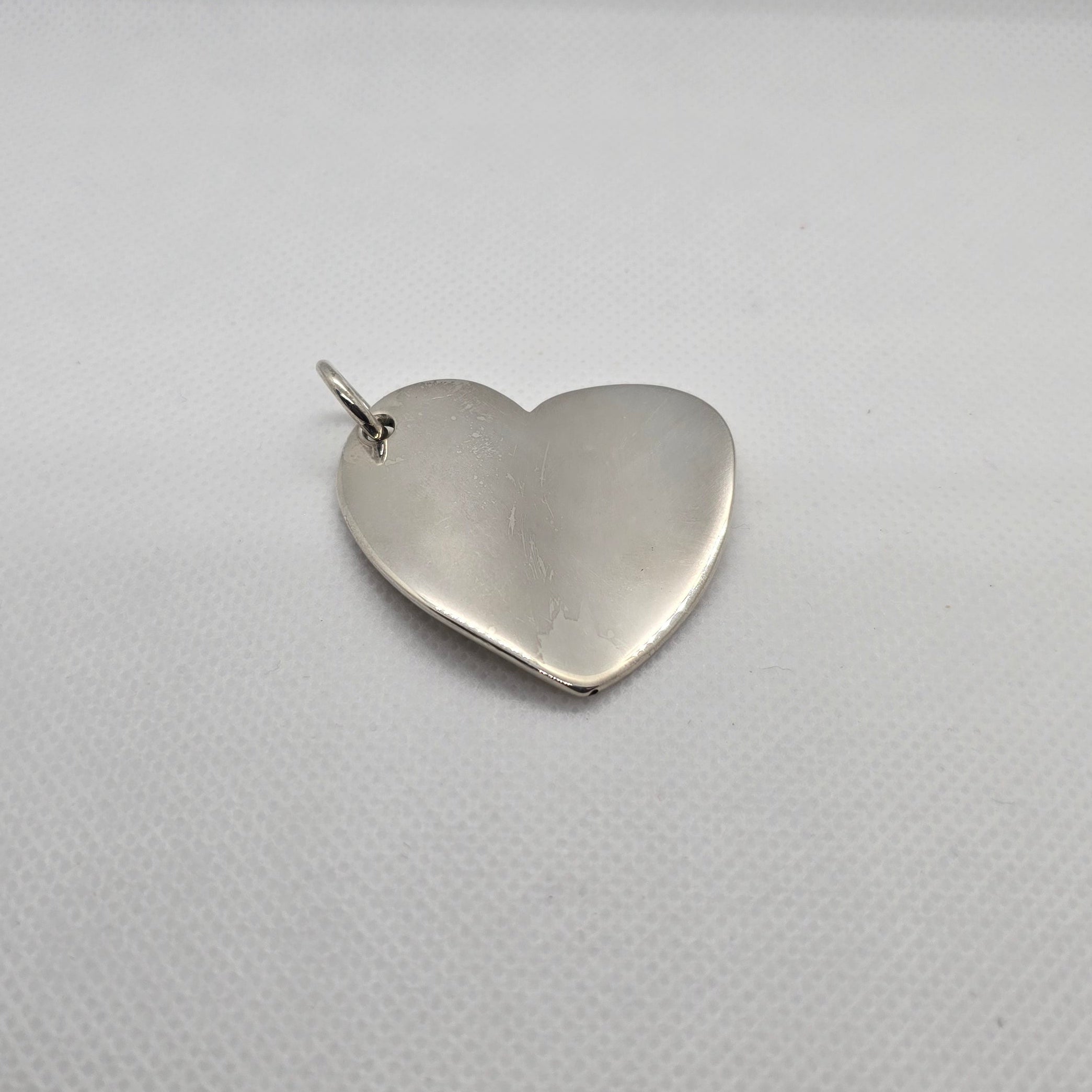 Heart Plain Plate Silver Pendant
