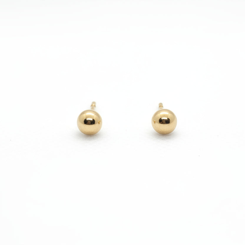 Gold Ball 14K Yellow Gold Earrings