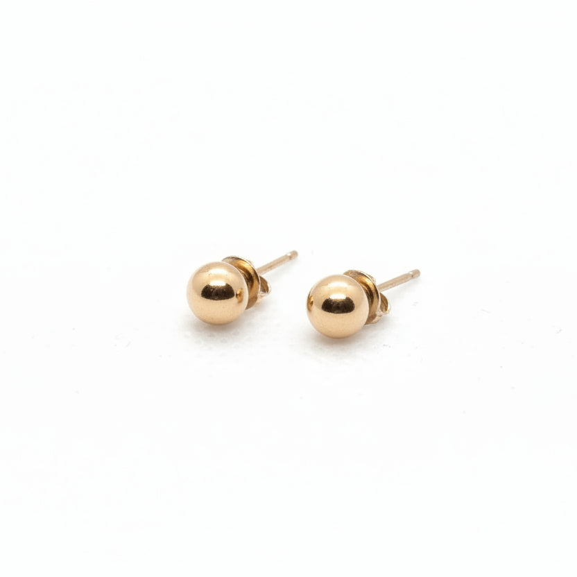 Gold Ball 14K Yellow Gold Earrings