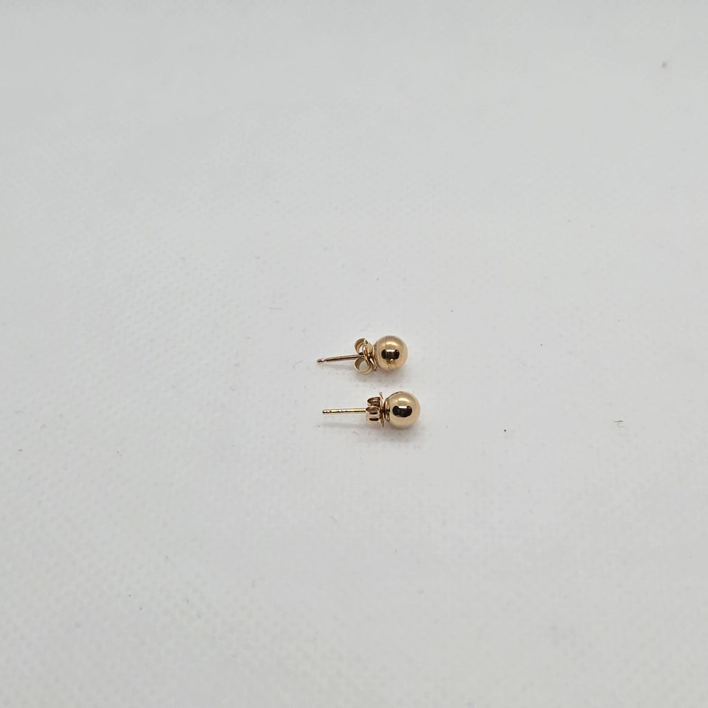Gold Ball 14K Yellow Gold Earrings