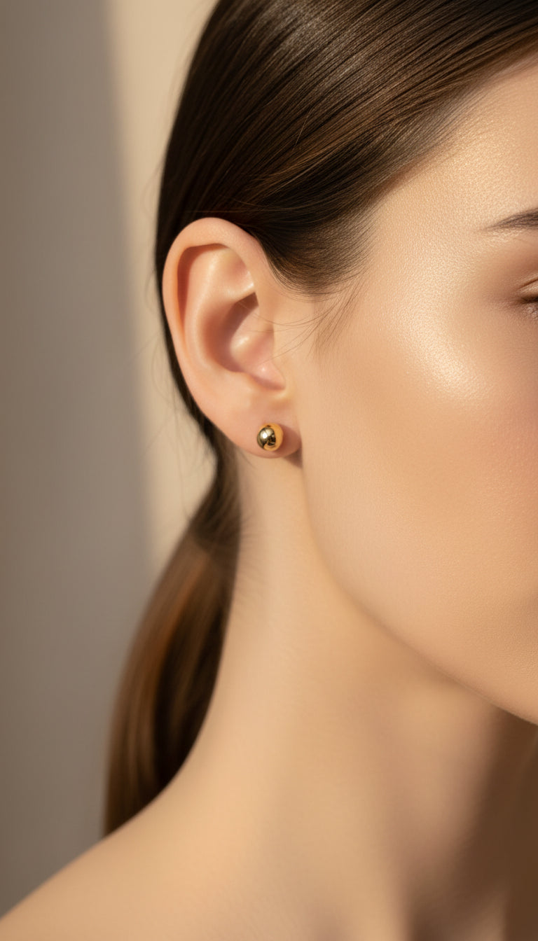 Gold Ball 14K Yellow Gold Earrings