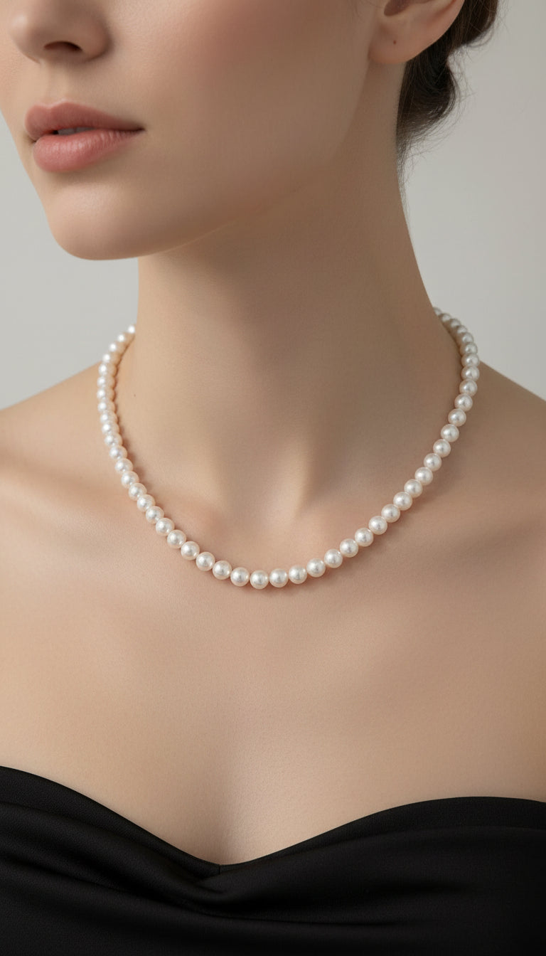 Pearl MM 18K Gold clasp Gold Necklace