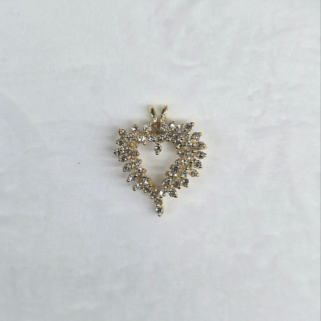 Natural Diamond Heart approx 1.5 carat 14K Gold Pendant