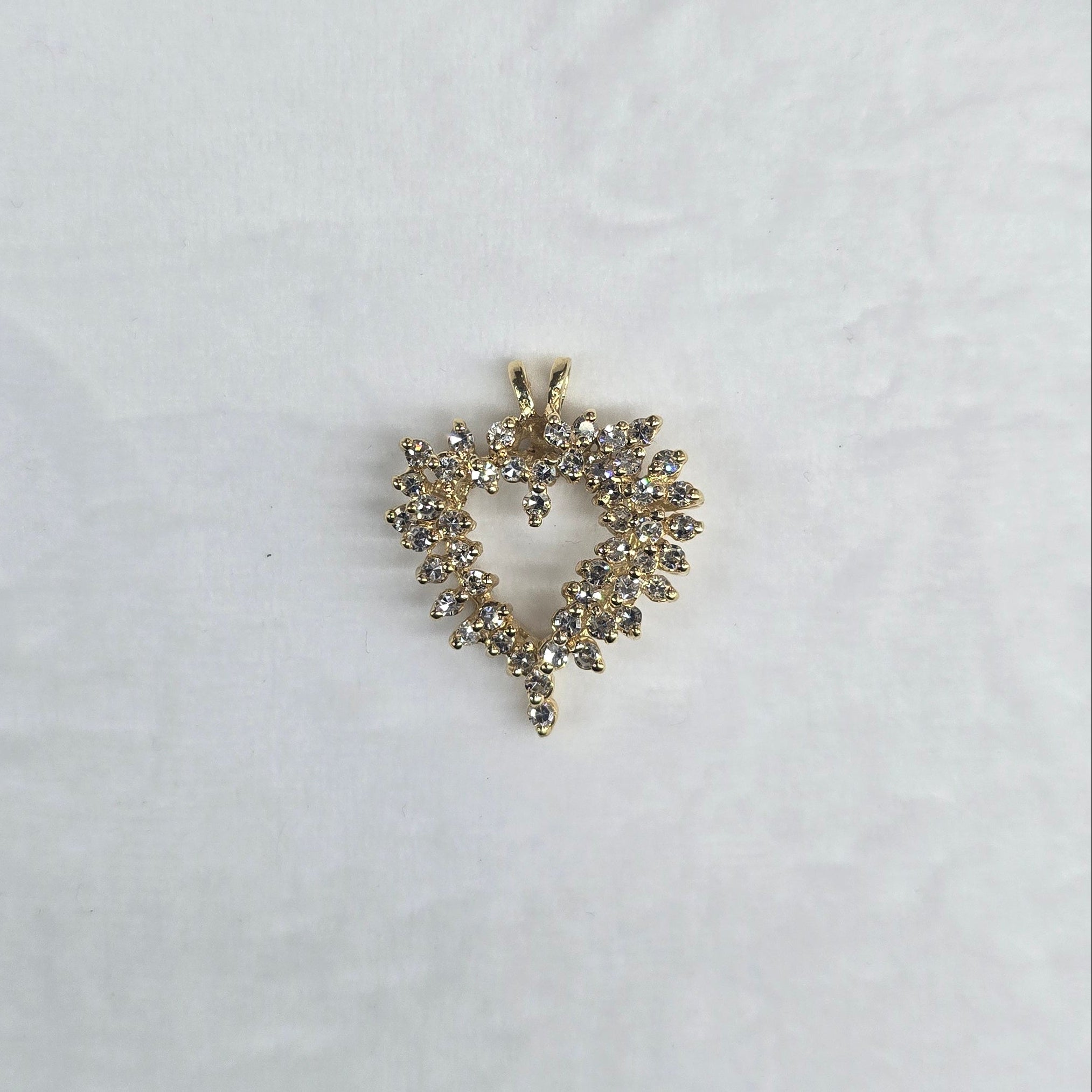 Natural Diamond Heart approx 1.5 carat 14K Gold Pendant