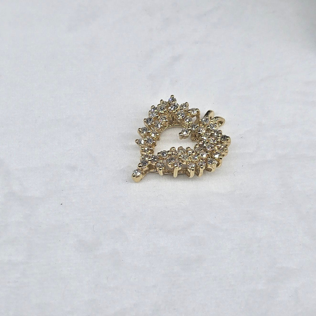 Natural Diamond Heart approx 1.5 carat 14K Gold Pendant