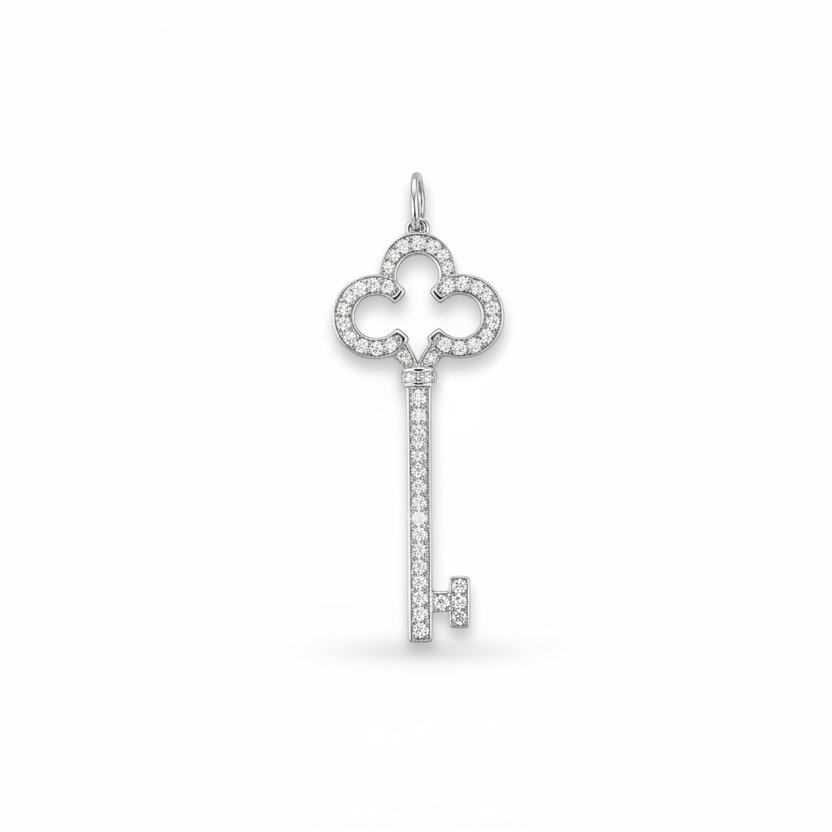 TIFFANY Key Diamonds 18K White Gold  Pendant