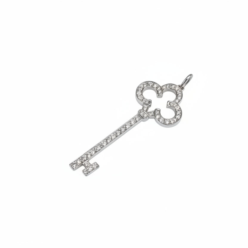 TIFFANY Key Diamonds 18K White Gold  Pendant
