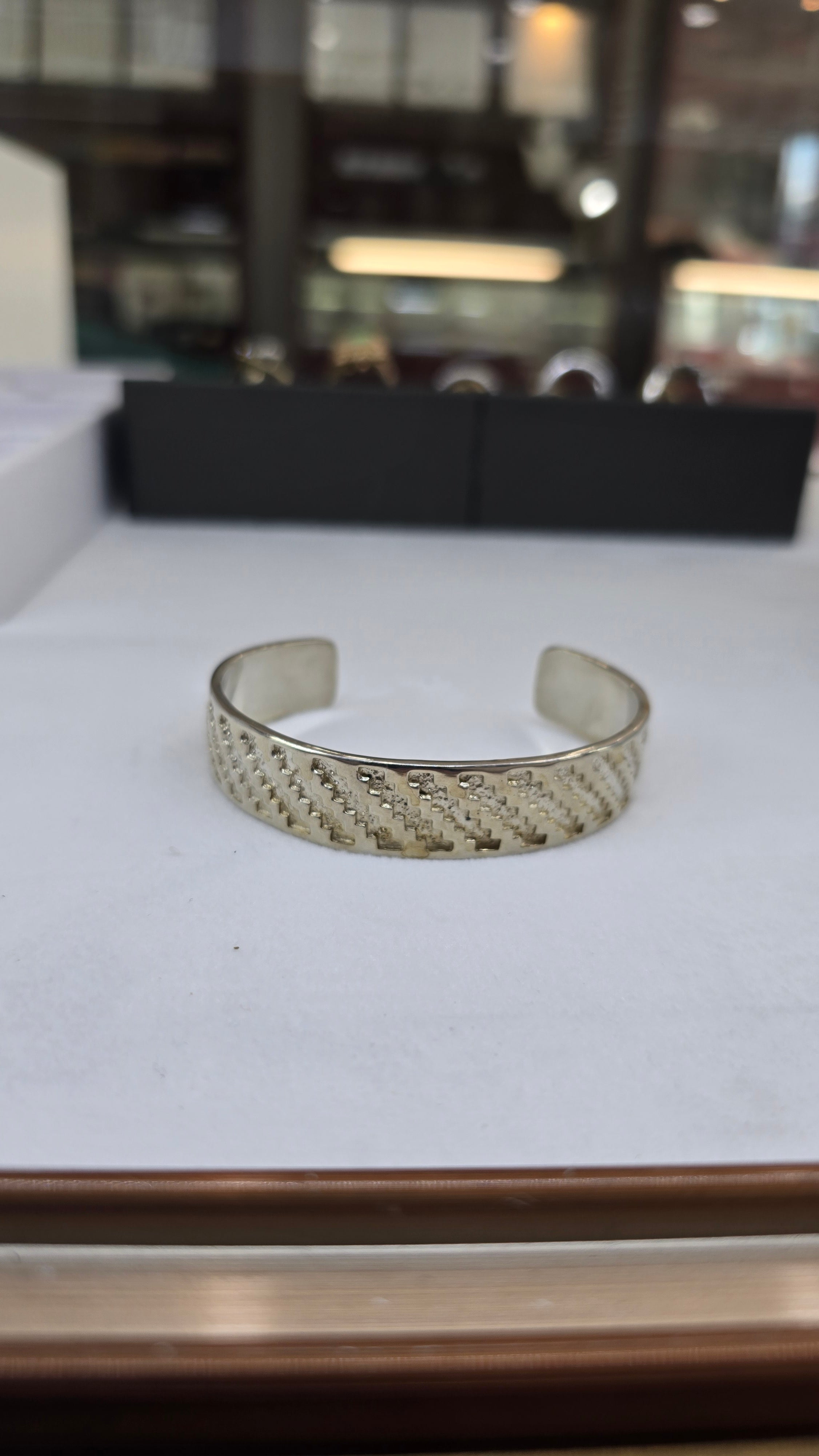 Cuff Wide Engraved  Silver Bracelet