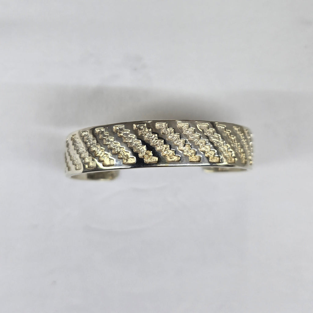 Cuff Wide Engraved  Silver Bracelet