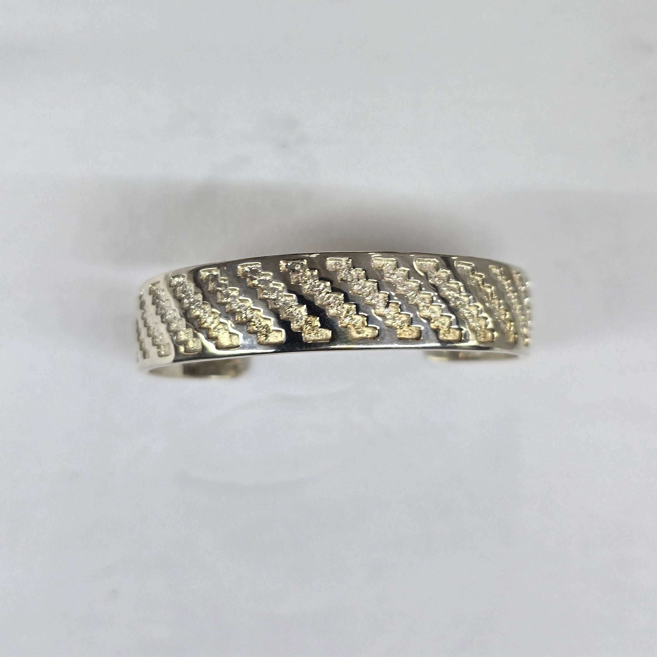 Cuff Wide Engraved  Silver Bracelet