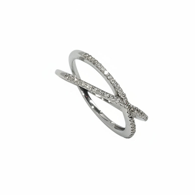 X Diamonds  10KT White Gold Ring