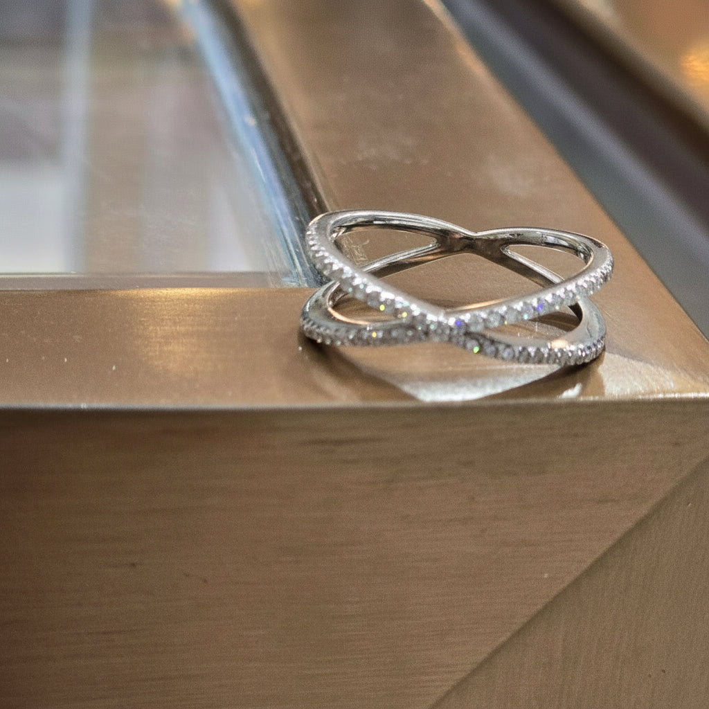 X Diamonds  10KT White Gold Ring