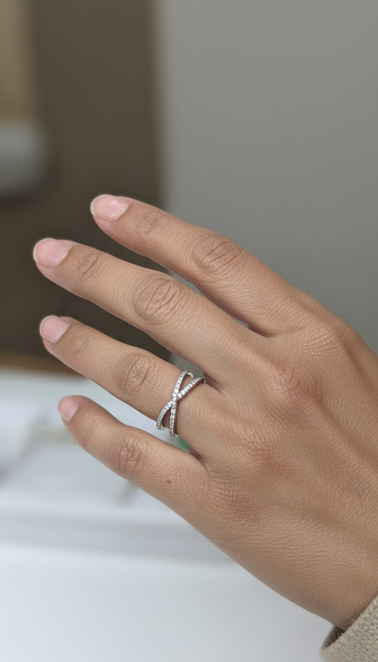 X Diamonds  10KT White Gold Ring