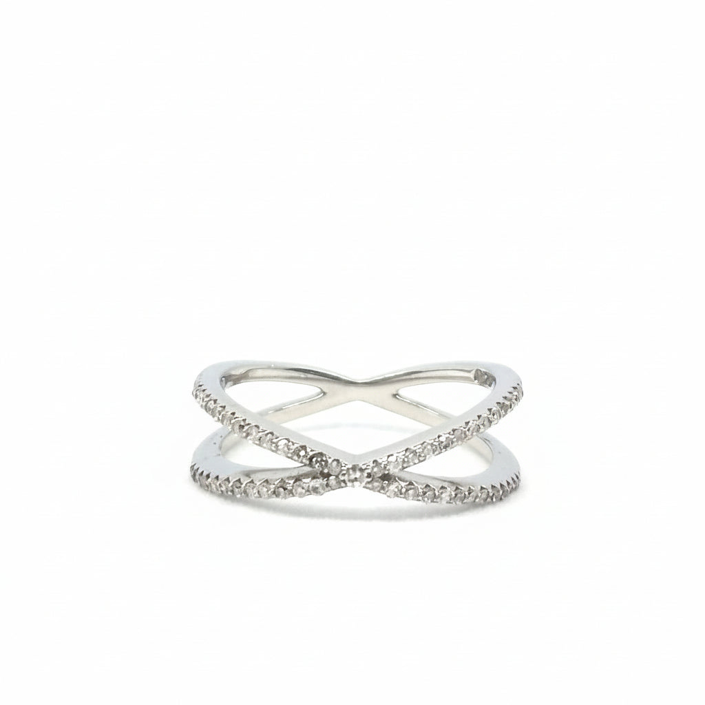 X Diamonds  10KT White Gold Ring
