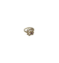 Silver Ring yellow gold plated Flower Pink round stone #11 H