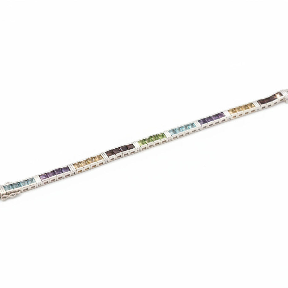 Color stones Silver Bracelet