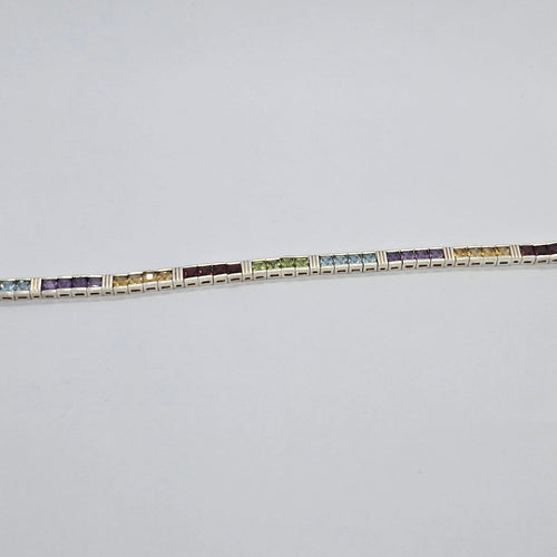 Color Stones Silver Bracelet