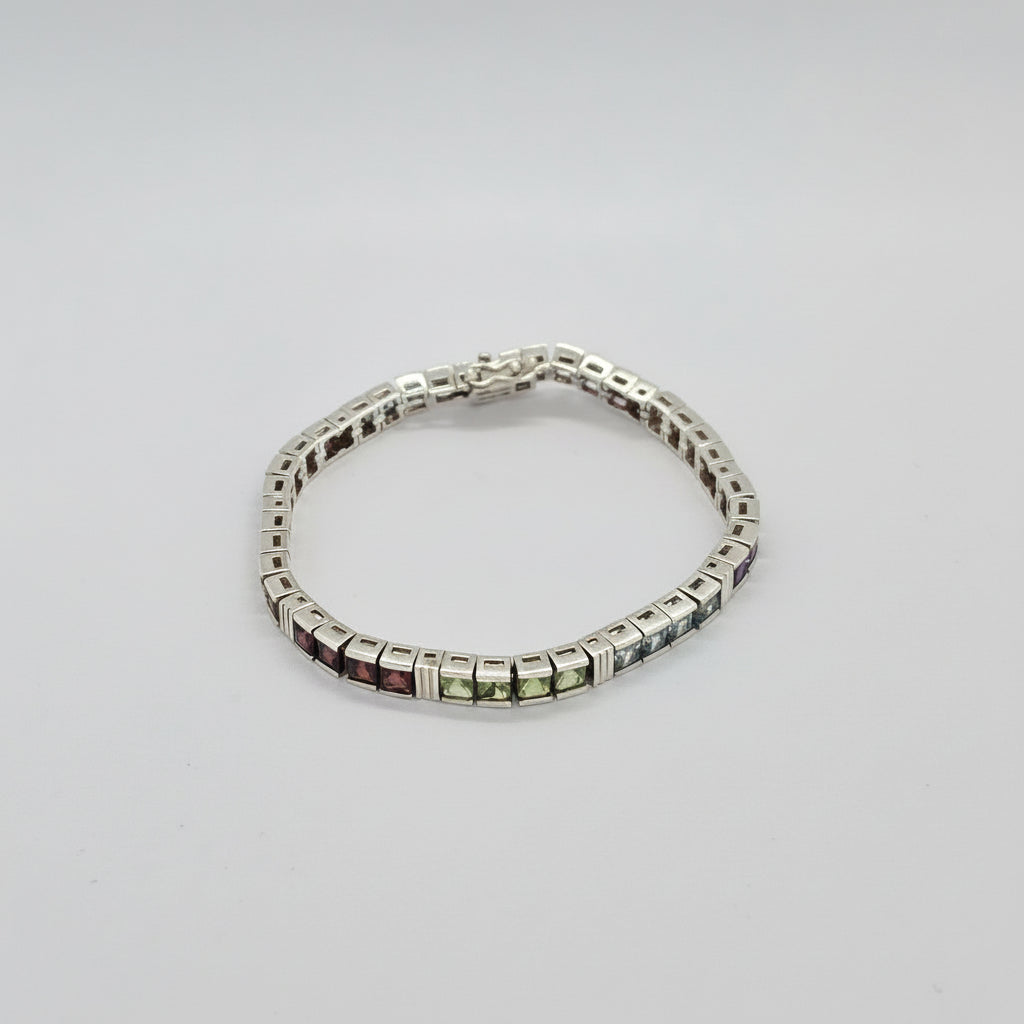 Color stones Silver Bracelet