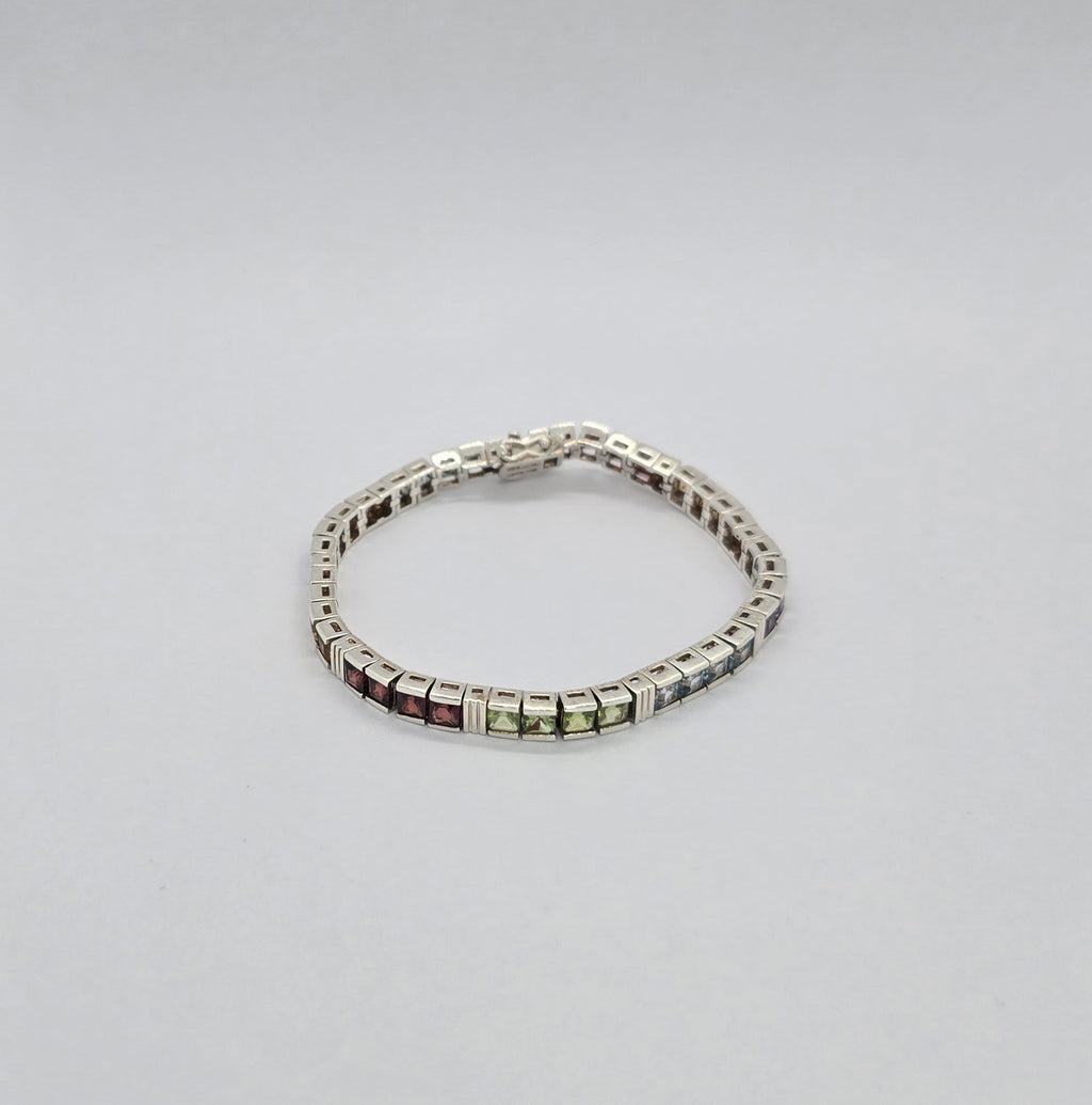 Color stones Silver Bracelet