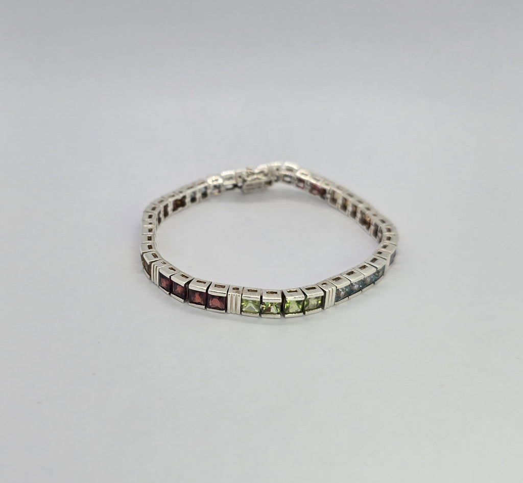 Color stones Silver Bracelet
