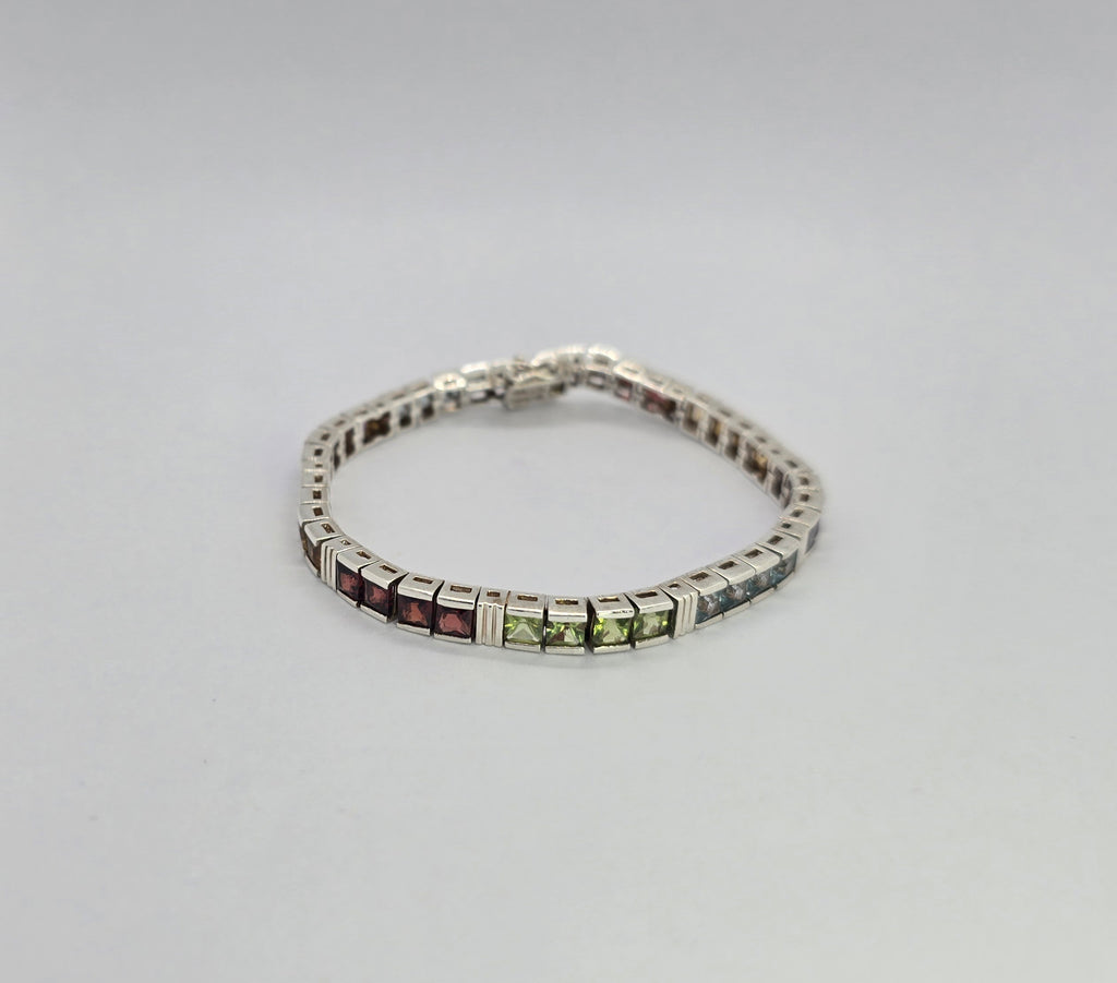 Color stones Silver Bracelet