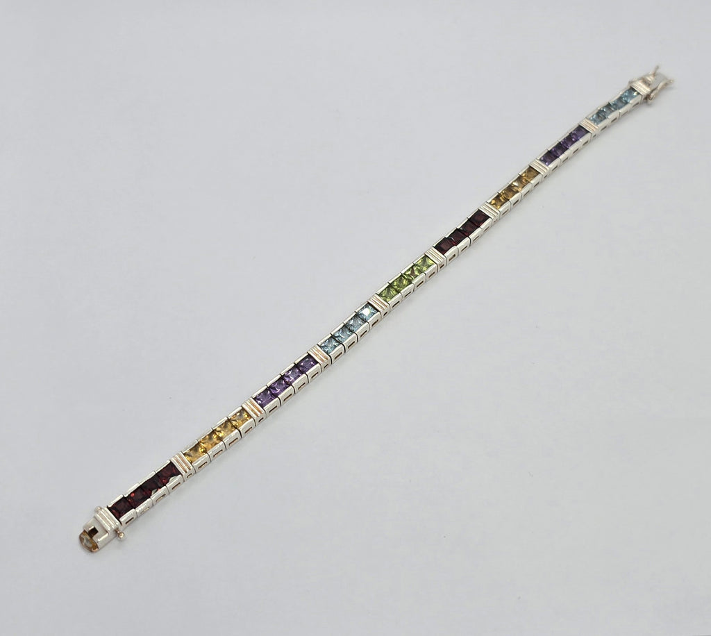 Color stones Silver Bracelet