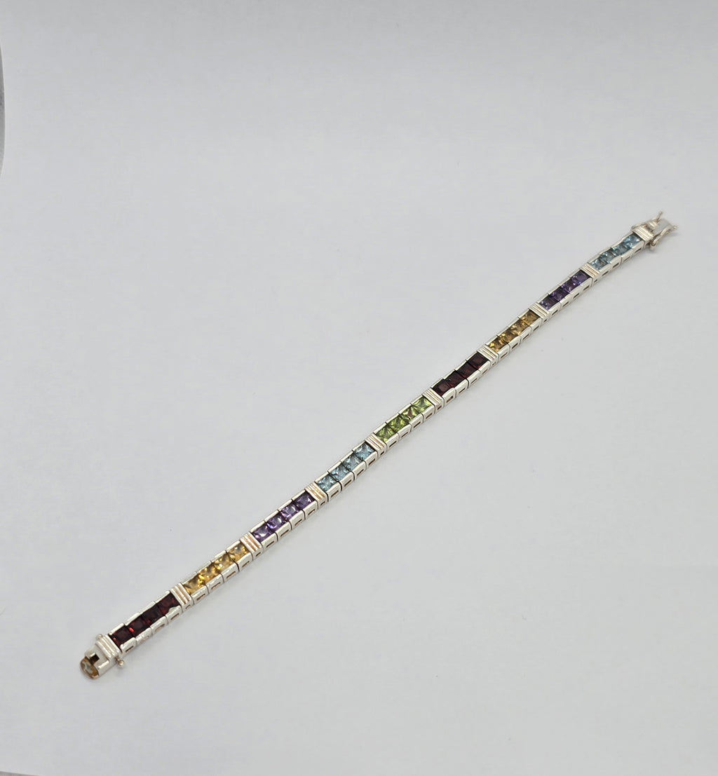 Color stones Silver Bracelet