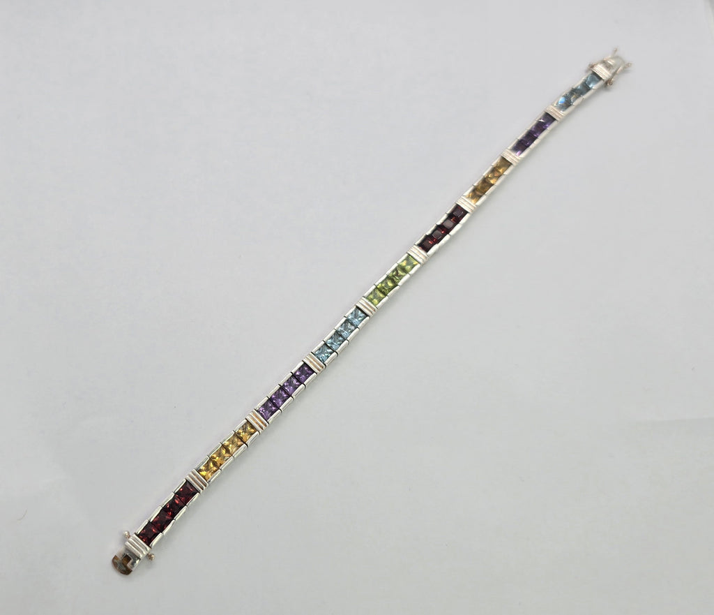 Color stones Silver Bracelet