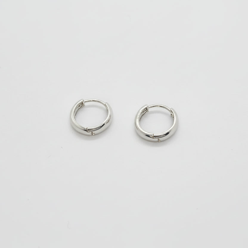 Hoop Plain White Gold Earrings