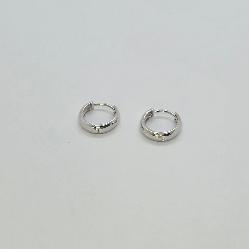 Hoop Plain White Gold Earrings