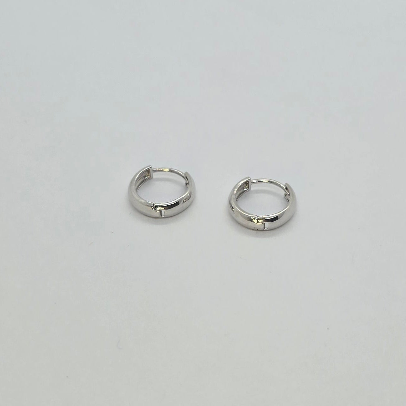 Hoop Plain White Gold Earrings