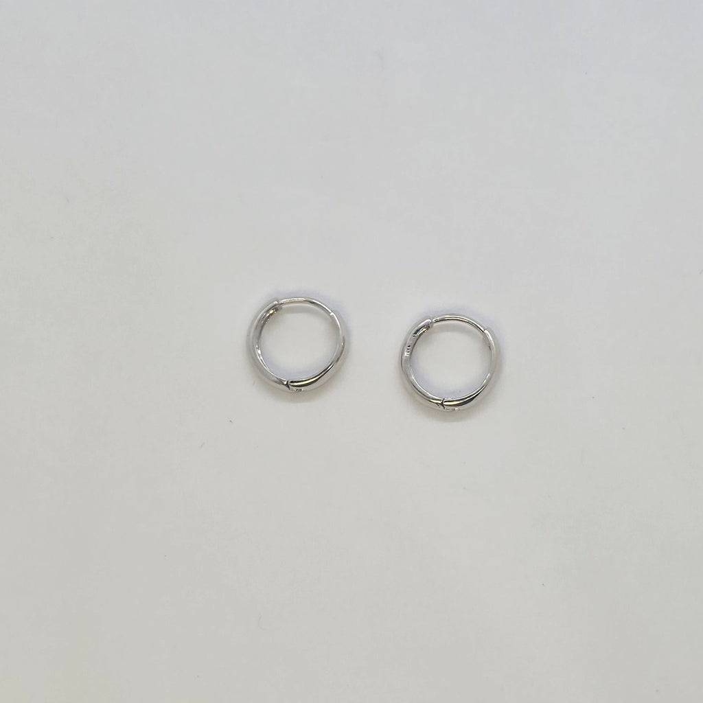 Hoop Plain White Gold Earrings