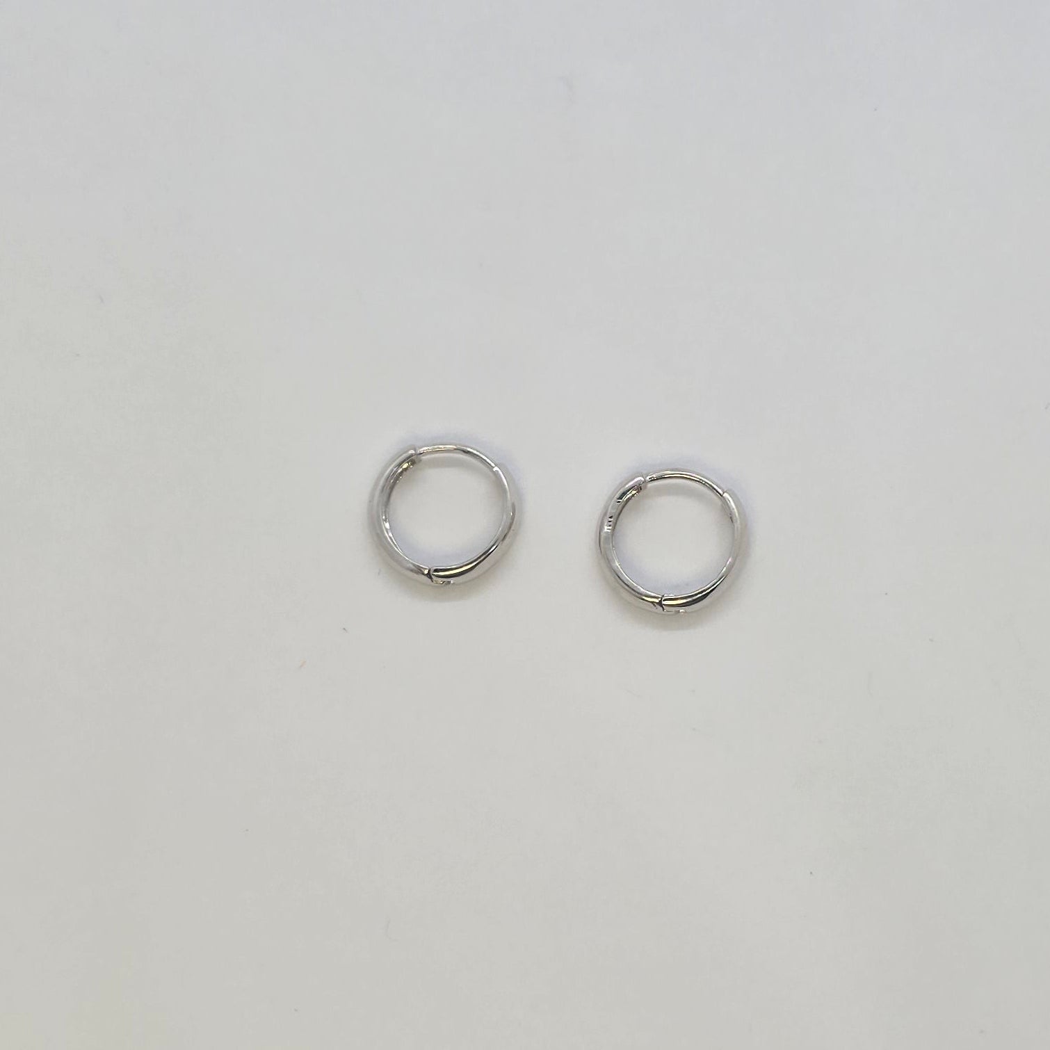 Hoop Plain White Gold Earrings