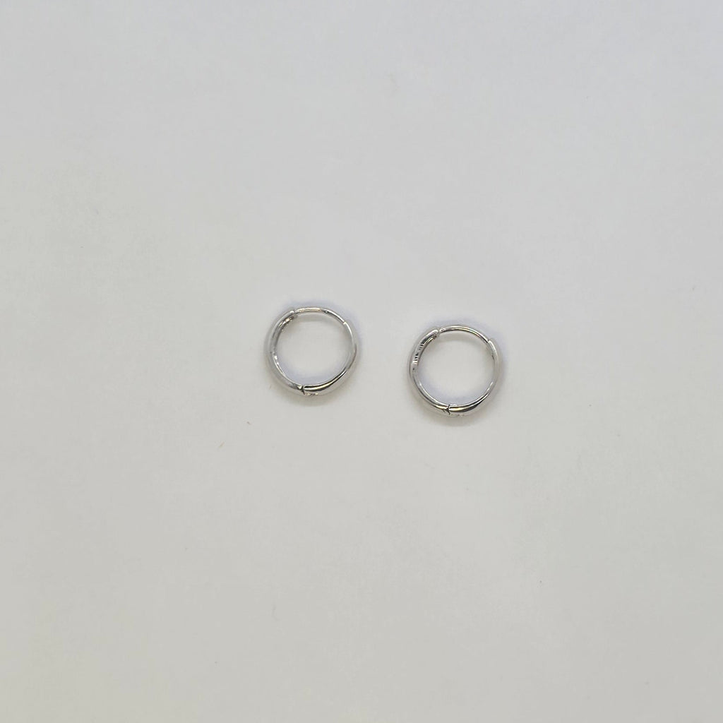 Hoop Plain White Gold Earrings