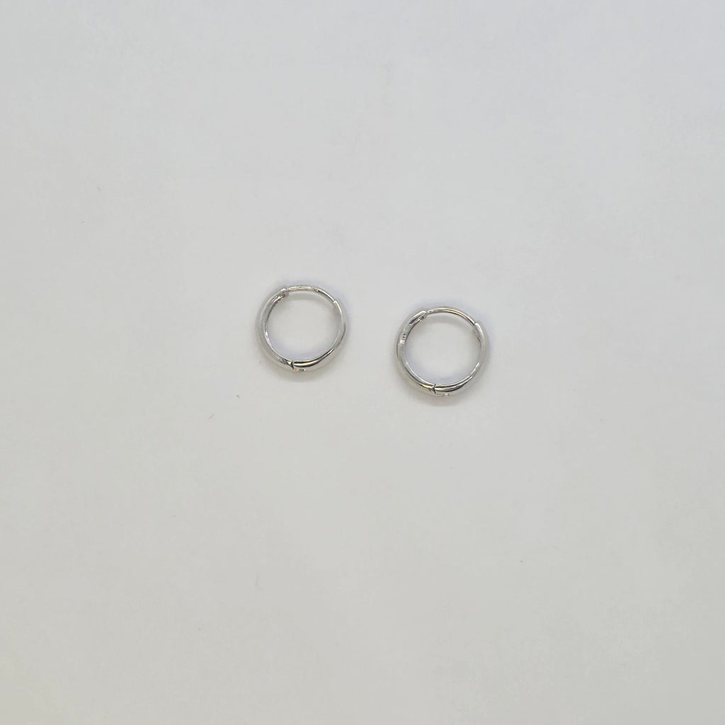Hoop Plain White Gold Earrings