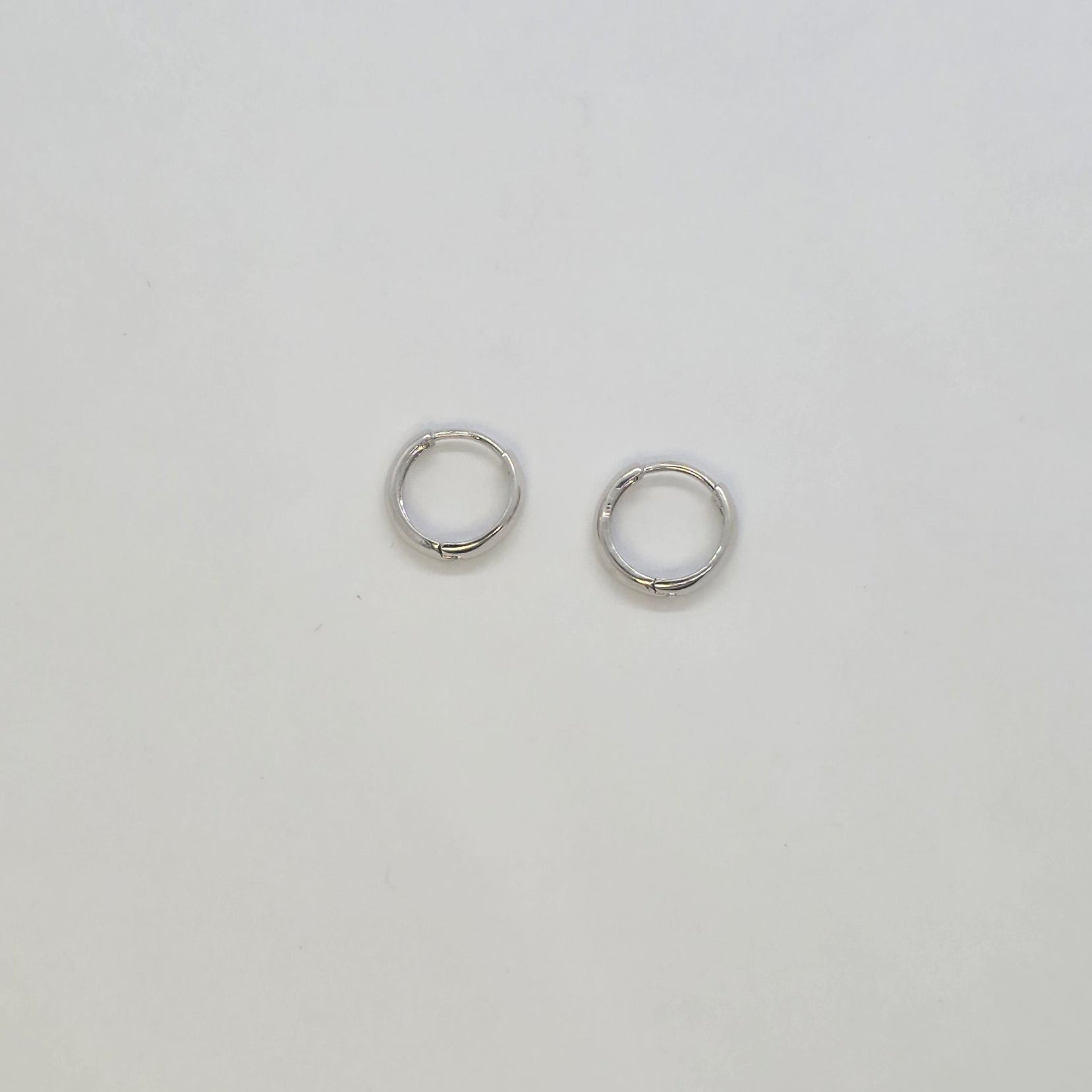 Hoop Plain White Gold Earrings