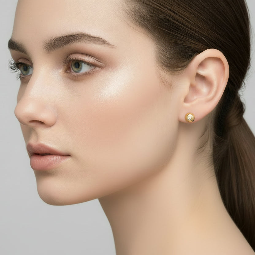 Stud Diamond 18K Gold Earrings