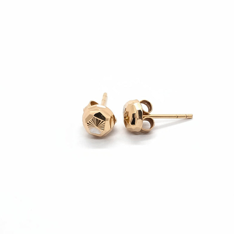 Round 18K Gold Earrings