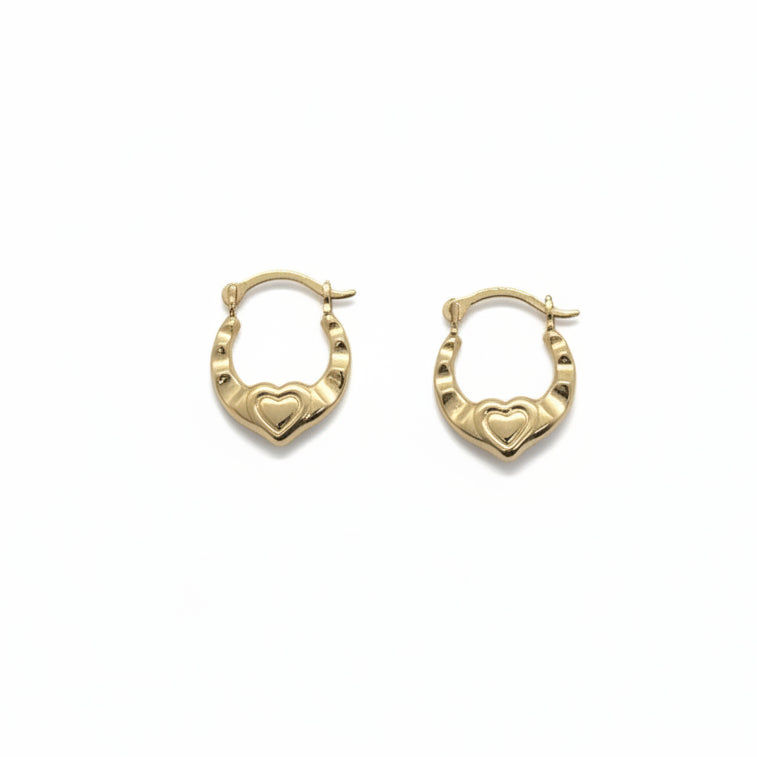 Heart Hoop Small 10K Gold Earrings