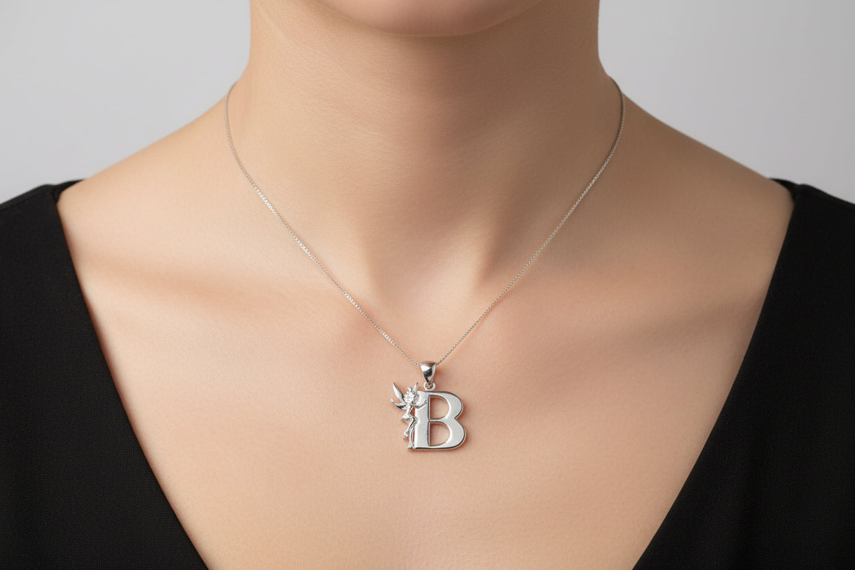 B Thinkerbell Rustic Silver Pendant