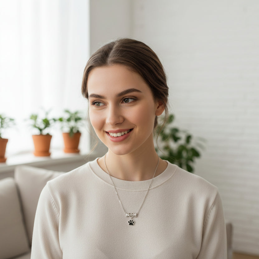 Puppy Love Silver Pendant Necklace